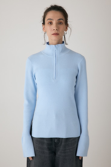 【crie conforto】フロントジップタートルニット 詳細画像