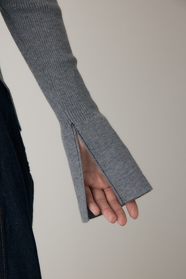 【crie conforto】フロントジップタートルニット 詳細画像