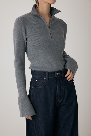 【crie conforto】フロントジップタートルニット 詳細画像