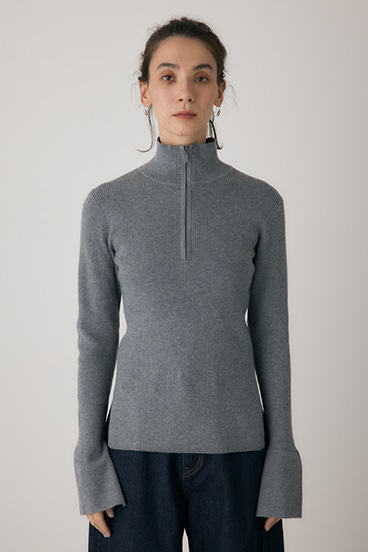 【crie conforto】フロントジップタートルニット 詳細画像