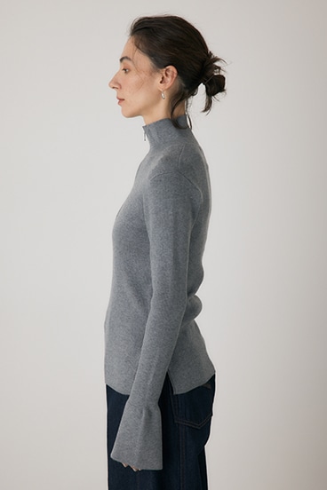 【crie conforto】フロントジップタートルニット 詳細画像