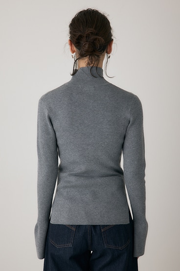 【crie conforto】フロントジップタートルニット 詳細画像