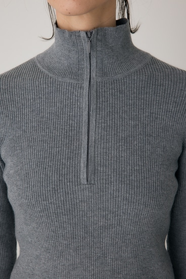 【crie conforto】フロントジップタートルニット 詳細画像