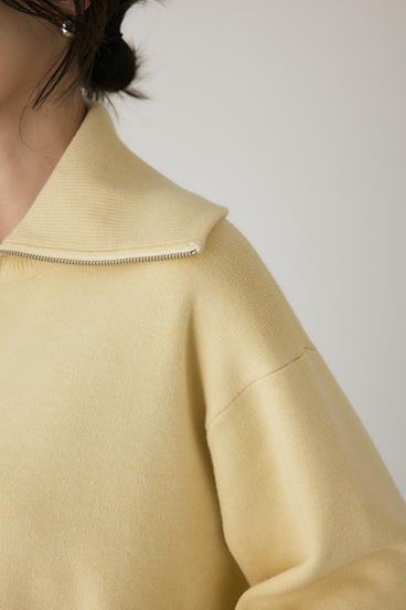 【crie conforto】ハーフジップセーラーカラーニット 詳細画像