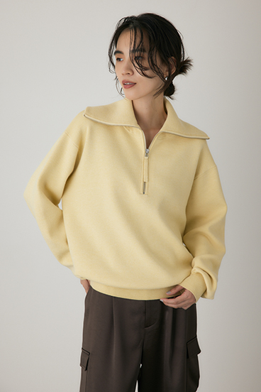 【crie conforto】ハーフジップセーラーカラーニット 詳細画像