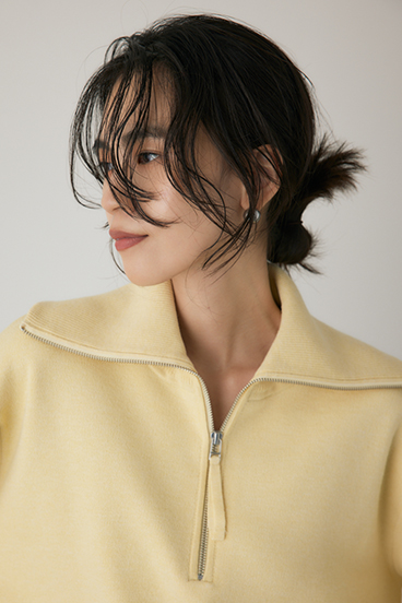 【crie conforto】ハーフジップセーラーカラーニット 詳細画像