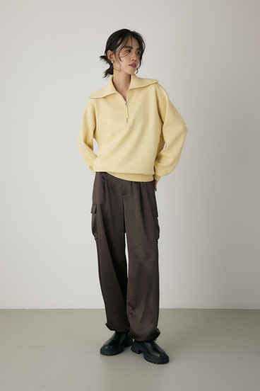 【crie conforto】ハーフジップセーラーカラーニット 詳細画像