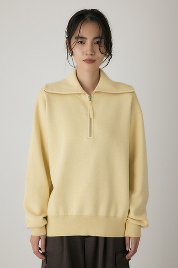 【crie conforto】ハーフジップセーラーカラーニット 詳細画像