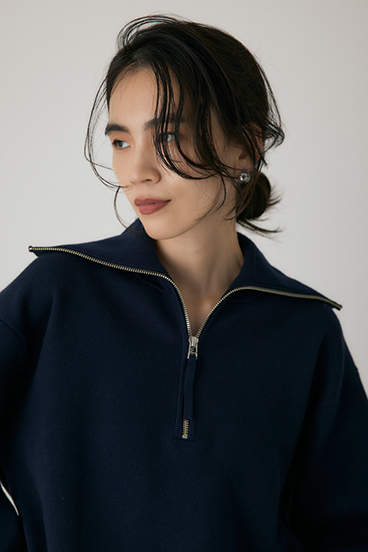 【crie conforto】ハーフジップセーラーカラーニット