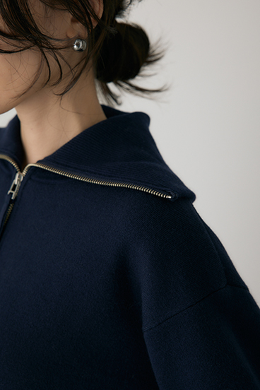 【crie conforto】ハーフジップセーラーカラーニット 詳細画像