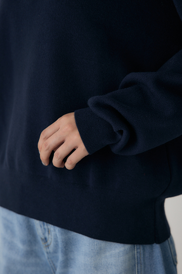 【crie conforto】ハーフジップセーラーカラーニット 詳細画像