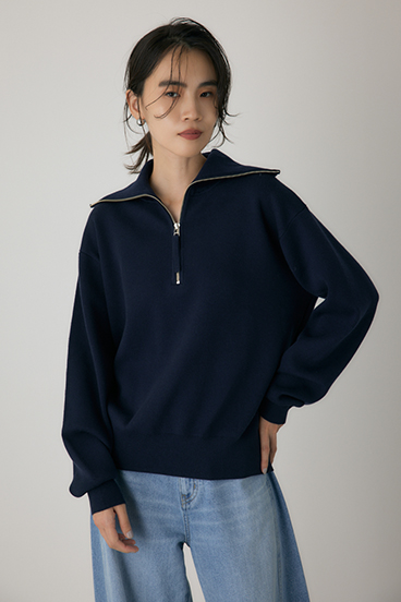【crie conforto】ハーフジップセーラーカラーニット