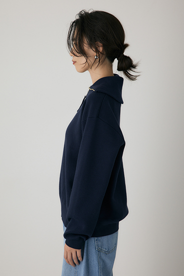 【crie conforto】ハーフジップセーラーカラーニット 詳細画像