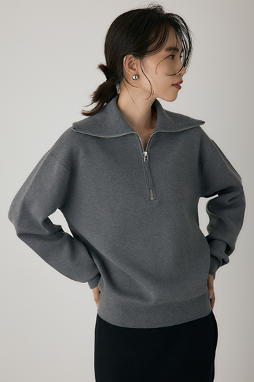 【crie conforto】ハーフジップセーラーカラーニット