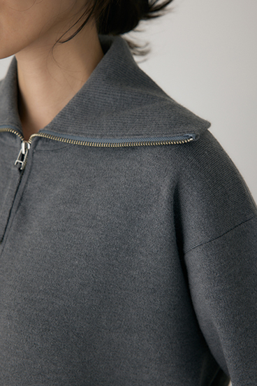 【crie conforto】ハーフジップセーラーカラーニット 詳細画像