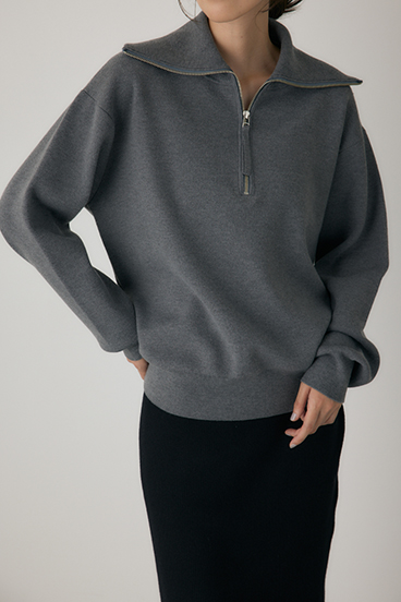 【crie conforto】ハーフジップセーラーカラーニット