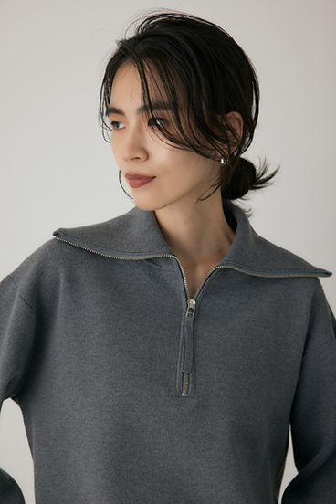 【crie conforto】ハーフジップセーラーカラーニット 詳細画像