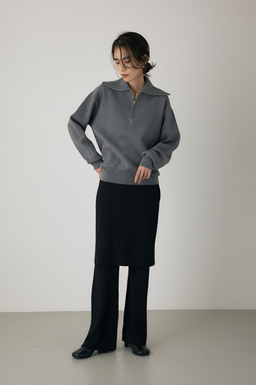 【crie conforto】ハーフジップセーラーカラーニット 詳細画像