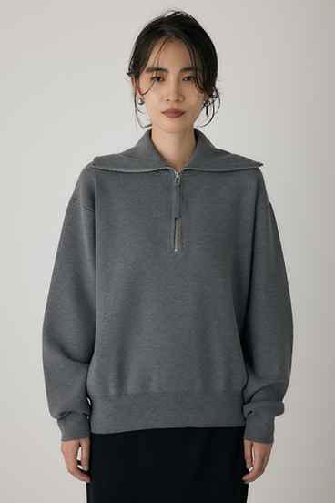 【crie conforto】ハーフジップセーラーカラーニット 詳細画像