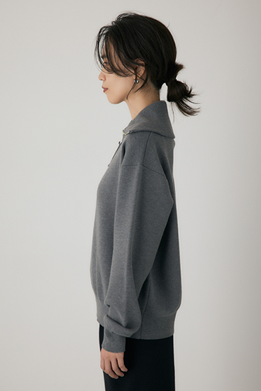 【crie conforto】ハーフジップセーラーカラーニット 詳細画像