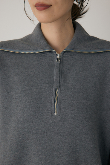 【crie conforto】ハーフジップセーラーカラーニット 詳細画像