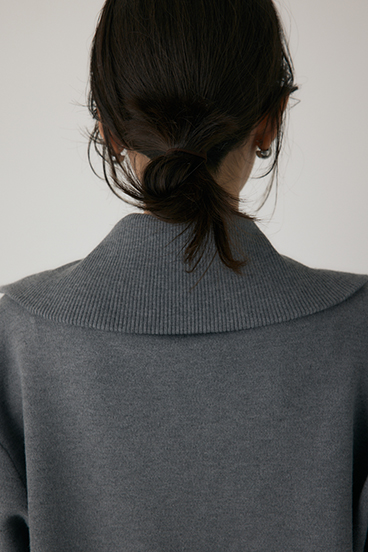 【crie conforto】ハーフジップセーラーカラーニット 詳細画像