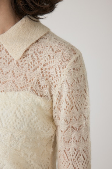 【crie conforto】スカシアミニットポロカーディガン 詳細画像