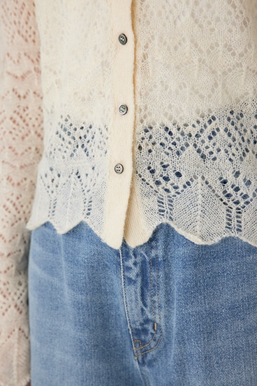 【crie conforto】スカシアミニットポロカーディガン 詳細画像