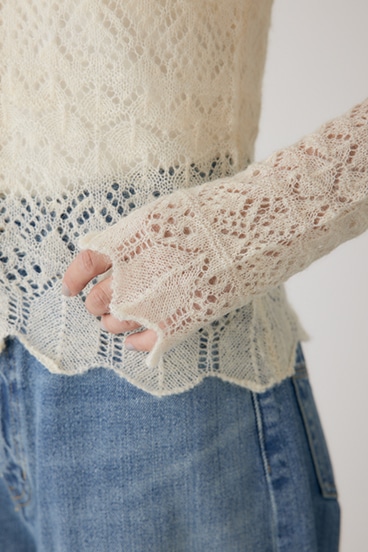 【crie conforto】スカシアミニットポロカーディガン 詳細画像