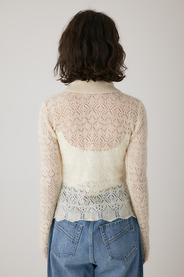 【crie conforto】スカシアミニットポロカーディガン 詳細画像