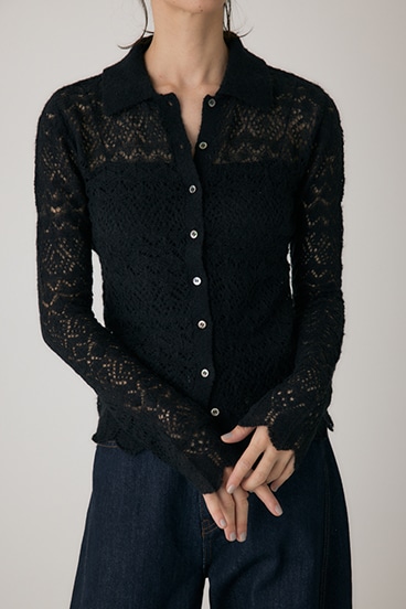 【crie conforto】スカシアミニットポロカーディガン