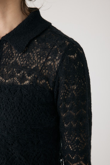 【crie conforto】スカシアミニットポロカーディガン 詳細画像