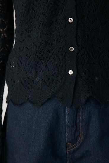 【crie conforto】スカシアミニットポロカーディガン 詳細画像