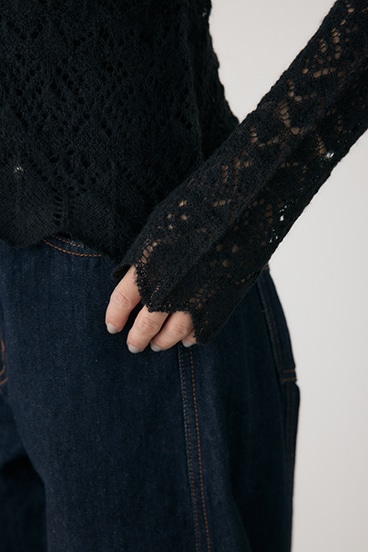 【crie conforto】スカシアミニットポロカーディガン 詳細画像