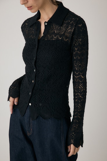 【crie conforto】スカシアミニットポロカーディガン