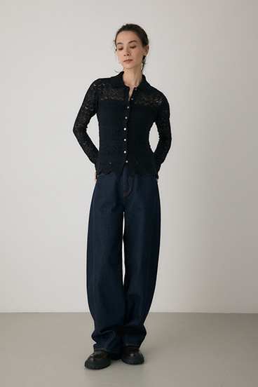 【crie conforto】スカシアミニットポロカーディガン 詳細画像