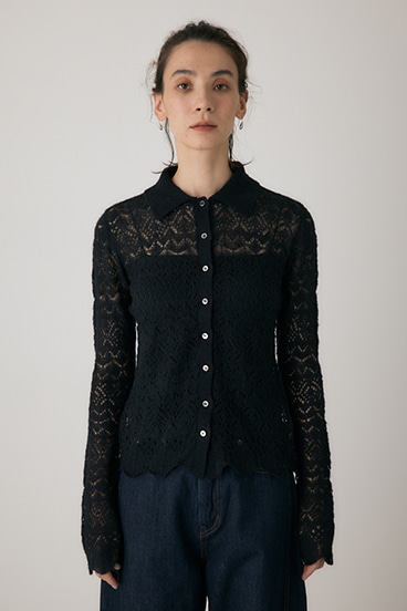 【crie conforto】スカシアミニットポロカーディガン 詳細画像