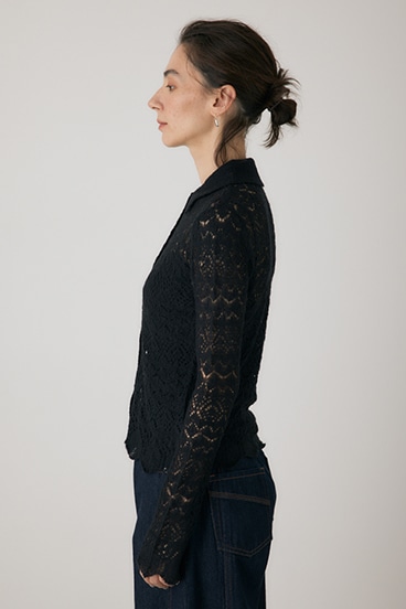 【crie conforto】スカシアミニットポロカーディガン 詳細画像