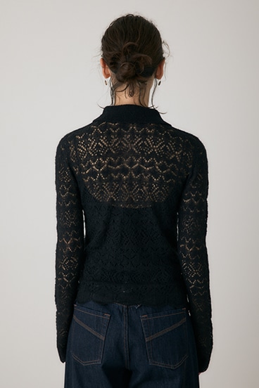 【crie conforto】スカシアミニットポロカーディガン 詳細画像