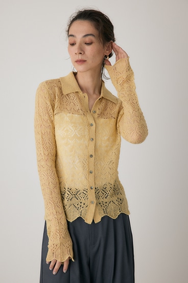 【crie conforto】スカシアミニットポロカーディガン