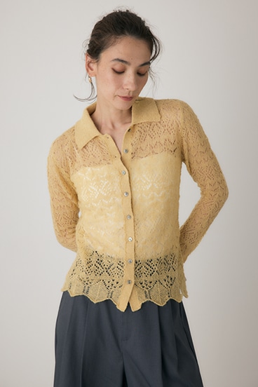 【crie conforto】スカシアミニットポロカーディガン 詳細画像