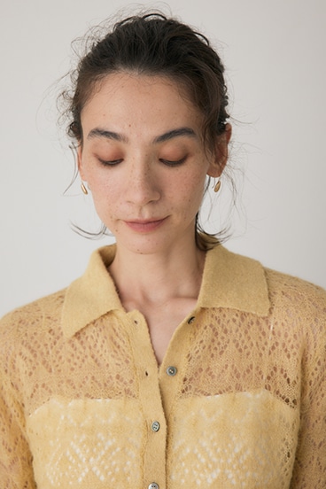 【crie conforto】スカシアミニットポロカーディガン 詳細画像