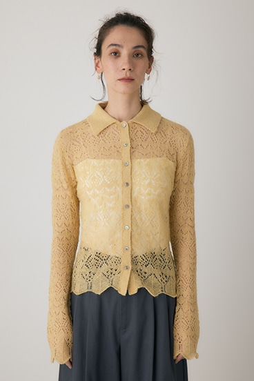 【crie conforto】スカシアミニットポロカーディガン 詳細画像