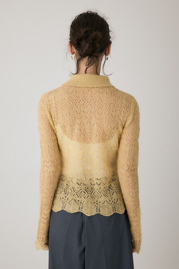 【crie conforto】スカシアミニットポロカーディガン 詳細画像