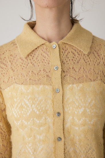 【crie conforto】スカシアミニットポロカーディガン 詳細画像