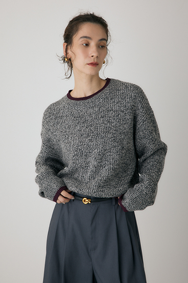 【crie conforto】ミックスカラーヤーンラインニット