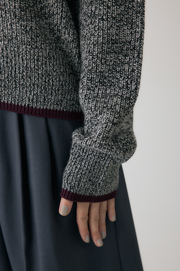 【crie conforto】ミックスカラーヤーンラインニット 詳細画像