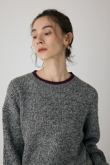 【crie conforto】ミックスカラーヤーンラインニット 詳細画像