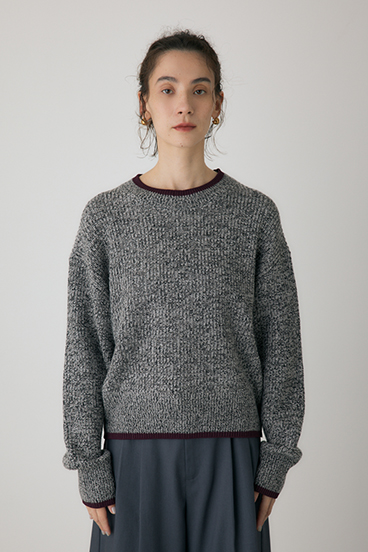 【crie conforto】ミックスカラーヤーンラインニット 詳細画像