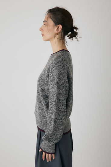 【crie conforto】ミックスカラーヤーンラインニット 詳細画像